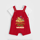 Pani Puri Party Foodie Dungaree - RED - 0 - 5 Months Old (Chest 18")