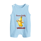 Banana Buddy Fruit Lover Button Romper - BABY BLUE - New Born (Chest 18")