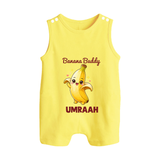 Banana Buddy Fruit Lover Button Romper - PASTEL YELLOW - New Born (Chest 18")