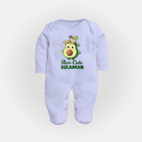 Avo-Cute Avocado Lover Full body suit - BABY BLUE - New Born (Chest 7.5")