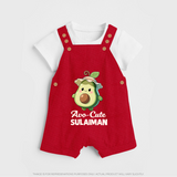 Avo-Cute Avocado Lover Dungaree - RED - 0 - 5 Months Old (Chest 18")