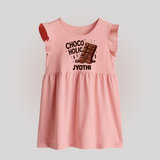 Choco Holic Chocolate Lover Baby Frock - BABY PINK - 0 - 3 Months Old (Chest 17")