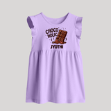 Choco Holic Chocolate Lover Baby Frock - LILAC - 0 - 3 Months Old (Chest 17")