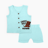 Choco Holic Chocolate Lover Jabla Set - BABY BLUE - 0 - 3 Months Old (Chest 9.8")