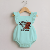 Choco Holic Chocolate Lover Romper Frock - MINT GREEN - 0 - 3 Months Old (Chest 19")