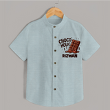 Choco Holic Chocolate Lover Shirt - ARCTIC BLUE - 0 - 6 Months Old (Chest 23")