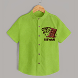 Choco Holic Chocolate Lover Shirt - LIME GREEN - 0 - 6 Months Old (Chest 23")