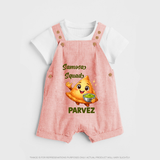 Samosa Squad Foodie Dungaree - PEACH - 0 - 5 Months Old (Chest 18")