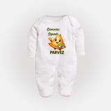 Samosa Squad Foodie Full body suit - WHITE - New Born (Chest 7.5")