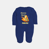 Samosa Squad Foodie Full body suit - NAVY BLUE - New Born (Chest 7.5")