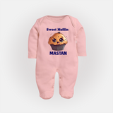 Sweet Muffin Personalized Full body suit - BABY PINK - New Born (Chest 7.5")