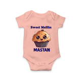 Sweet Muffin Personalized Baby Romper - PEACH - New Born (Chest 14")