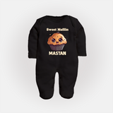 Sweet Muffin Personalized Full body suit - BLACK - New Born (Chest 7.5")