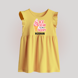 Ice Cream Is My Therapy Baby Frock - PASTEL YELLOW - 0 - 3 Months Old (Chest 17")