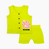 Ice Cream Is My Therapy Baby Jabla Set - LIME GREEN - 0 - 3 Months Old (Chest 9.8")