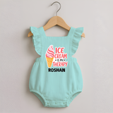 Ice Cream Is My Therapy Romper Frock - MINT GREEN - 0 - 3 Months Old (Chest 19")