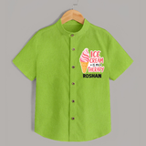 Ice Cream Is My Therapy Shirt - LIME GREEN - 0 - 6 Months Old (Chest 23")
