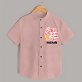Ice Cream Is My Therapy Shirt - PEACH - 0 - 6 Months Old (Chest 23")