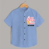 Ice Cream Is My Therapy Shirt - SKY BLUE - 0 - 6 Months Old (Chest 23")