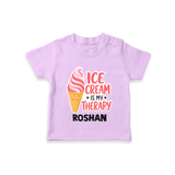 Ice Cream Is My Therapy Tshirt - LILAC - 0-5 Months Old (Chest 17")