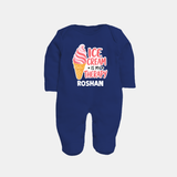 Ice Cream Is My Therapy Full body suit - NAVY BLUE - New Born (Chest 7.5")