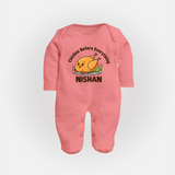 Chicken Lover Full body suit - PEACH - New Born (Chest 7.5")