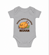 Chicken Lover Baby Romper - GREY - New Born (Chest 14")