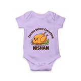 Chicken Lover Baby Romper - LILAC - New Born (Chest 14")
