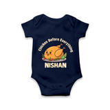 Chicken Lover Baby Romper - NAVY BLUE - New Born (Chest 14")