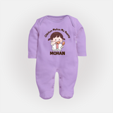 Happy Chicken Lover Full body suit - LILAC - New Born (Chest 7.5")