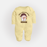 Happy Chicken Lover Full body suit - PASTEL YELLOW - New Born (Chest 7.5")