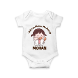Happy Chicken Lover Baby Romper - WHITE - New Born (Chest 14")