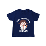 Happy Chicken Lover Tshirt - NAVY BLUE - 0-5 Months Old (Chest 17")