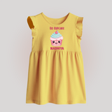 Lil Cupcake Charm Baby Frock - PASTEL YELLOW - 0 - 3 Months Old (Chest 17")