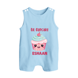 Lil Cupcake Charm Button Romper - BABY BLUE - New Born (Chest 18")