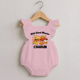 Little Snack Monster Romper Frock - BABY PINK - 0 - 3 Months Old (Chest 19")