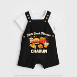 Little Snack Monster Dungaree - BLACK - 0 - 5 Months Old (Chest 18")