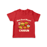 Little Snack Monster Tshirt - RED - 0-5 Months Old (Chest 17")