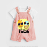 Just Chillin' Ice Cream Dungaree - PEACH - 0 - 5 Months Old (Chest 18")