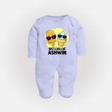 Just Chillin' Ice Cream Full body suit - BABY BLUE - New Born (Chest 7.5")