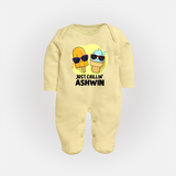 Just Chillin' Ice Cream Full body suit - PASTEL YELLOW - New Born (Chest 7.5")
