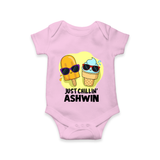 Just Chillin' Ice Cream Baby Romper - BABY PINK - New Born (Chest 14")