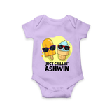 Just Chillin' Ice Cream Baby Romper - LILAC - New Born (Chest 14")