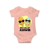 Just Chillin' Ice Cream Baby Romper - PEACH - New Born (Chest 14")