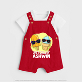 Just Chillin' Ice Cream Dungaree - RED - 0 - 5 Months Old (Chest 18")