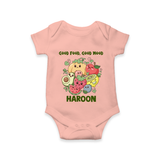 Good Food Good Mood Baby Romper - PEACH - New Born (Chest 14")