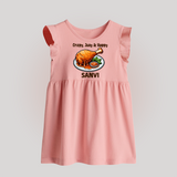 Crispy Juicy Chicken Baby Frock - BABY PINK - 0 - 3 Months Old (Chest 17")