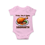 Crispy Juicy Chicken Baby Romper - BABY PINK - New Born (Chest 14")