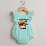 Crispy Juicy Chicken Romper Frock - MINT GREEN - 0 - 3 Months Old (Chest 19")