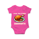 Crispy Juicy Chicken Baby Romper - HOT PINK - New Born (Chest 14")